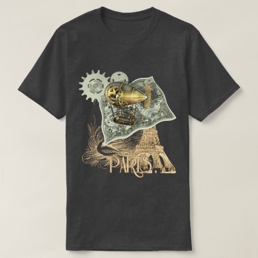 Steampunk Dirigibele Air Tour T Shirt (Design voorkant)