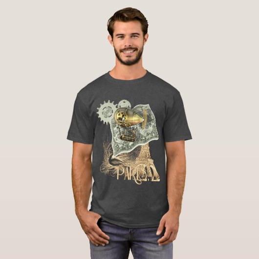 Steampunk Dirigibele Air Tour T Shirt (Voorkant volledig)