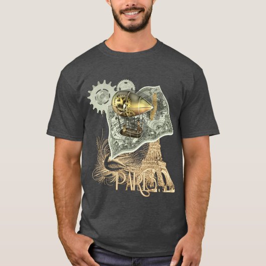 Steampunk Dirigibele Air Tour T Shirt (Voorkant)