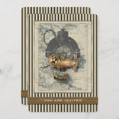 Steampunk Dirigibele Ballonevenuitnodiging Kaart (Voorkant / Achterkant)