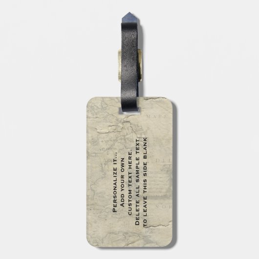 Steampunk Dirigibele ballonvaarde Bagagelabel (Achterkant verticaal)