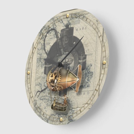 Steampunk Dirigibele ballonvaarde Grote Klok (Hoek)