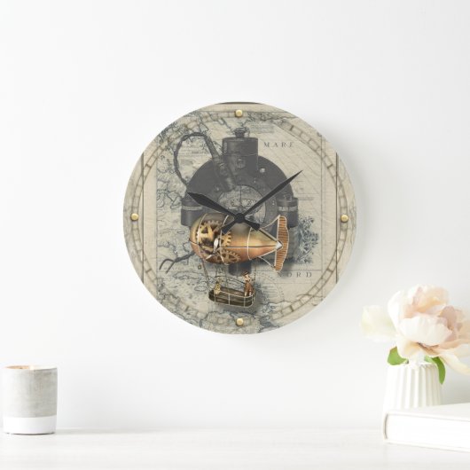 Steampunk Dirigibele ballonvaarde Grote Klok (Huis)
