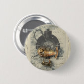 Steampunk Dirigibele ballonvaarde Ronde Button 5,7 Cm (Voorkant /achterkant)