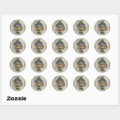 Steampunk Dirigibele ballonvaarde Ronde Sticker (Vel)