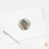 Steampunk Dirigibele ballonvaarde Ronde Sticker (Envelop)