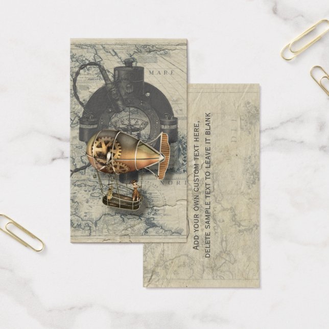 Steampunk Dirigibele ballonvaarde Visitekaartjes (Kantoor)