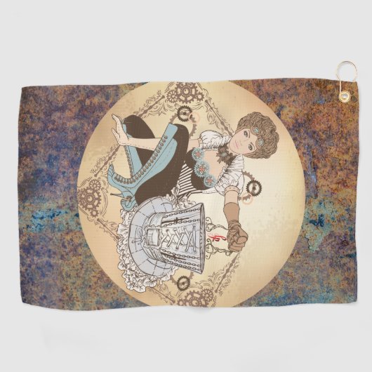 Steampunk Disk Golf Towel Golfhanddoek (Horizontaal)