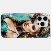 Steampunk Diva ⚙️ Style Retro-Futurist Case-Mate iPhone Case (Achterkant (horizontaal))