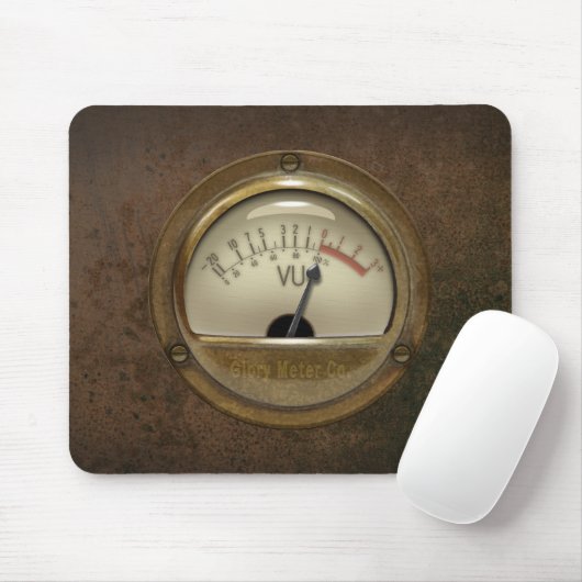 Steampunk DJ Sound Engineer VU Meter Mousemat Muismat (Met muis)