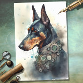 Steampunk Doberman 3 Decoupage papier