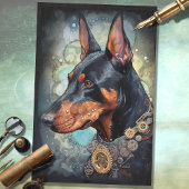 Steampunk Doberman 4 Decoupage papier