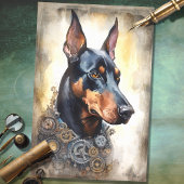 Steampunk Doberman 6 Decoupage papier