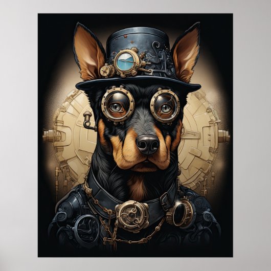 STEAMPUNK DOBERMAN POSTER (Voorkant)