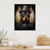 STEAMPUNK DOBERMAN POSTER (Keuken)