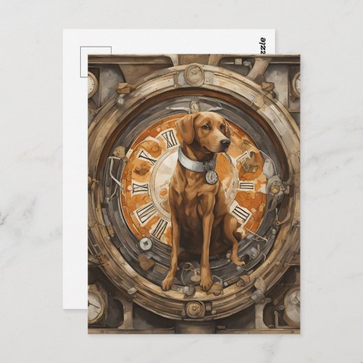 Steampunk Dog Briefkaart (Voorkant / Achterkant)