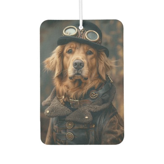 Steampunk Dog Funny Gift Air Freshener Luchtverfrisser (Voorkant)