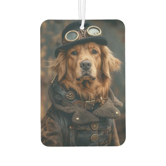 Steampunk Dog Funny Gift Air Freshener Luchtverfrisser (Achterkant)