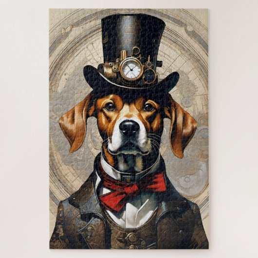 Steampunk Dog Jig Saw Puzzle Legpuzzel (Verticaal)
