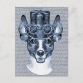 Steampunk Dog op  Tekst Briefkaart (Voorkant)