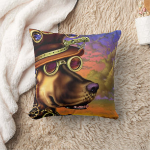Steampunk Dog Portrait Kussen