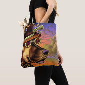 Steampunk Dog Portrait Tote Bag (Dichtbij)