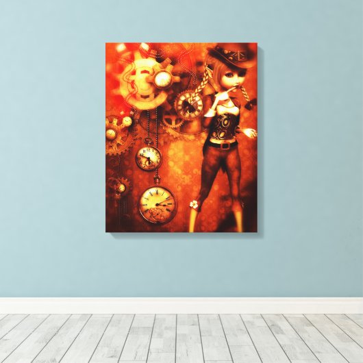 Steampunk Doll Canvas Afdruk (Insitu (Houten vloer))