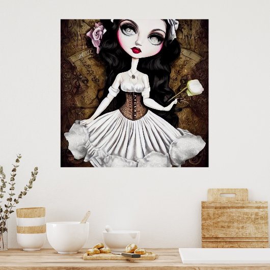 Steampunk Doll op Corset Poster (Keuken)