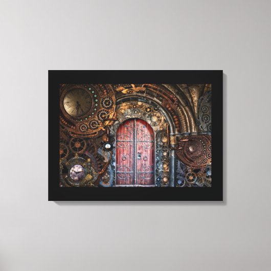 Steampunk Door Wrapped Canvas Afdruk (Voorkant)