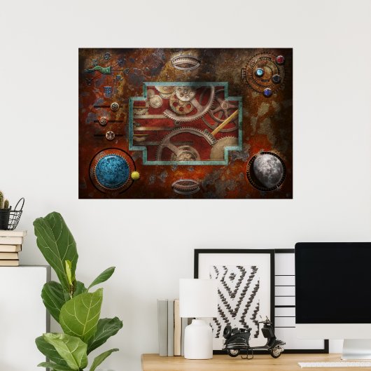 Steampunk - doos van Pandora Poster (Thuiskantoor)