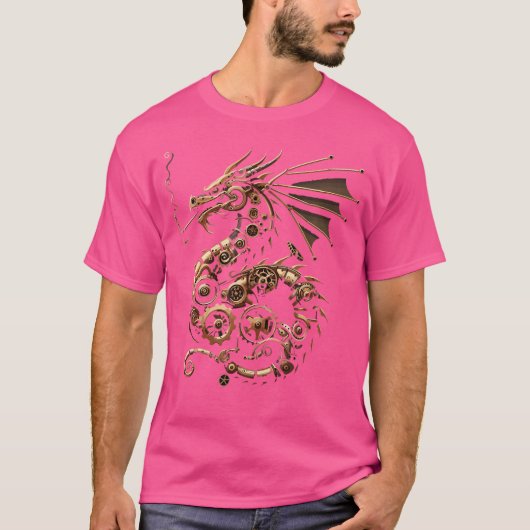 Steampunk Dragon Art Gears Grafisch Ontwerp Kunstw T-shirt (Voorkant)