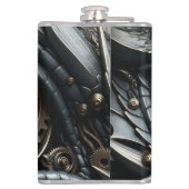 Steampunk Dragon Eye Close-up AI Art Heupfles (Achterkant)