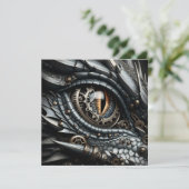 Steampunk Dragon Eye Close-up AI Art Kaart (Staand voorkant)