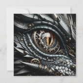 Steampunk Dragon Eye Close-up AI Art Kaart (Voorkant)