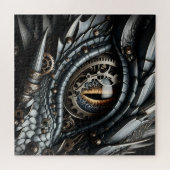 Steampunk Dragon Eye Close-up AI Art Legpuzzel (Horizontaal)