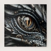 Steampunk Dragon Eye Close-up AI Art Legpuzzel (Verticaal)