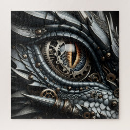 Steampunk Dragon Eye Close-up AI Art Legpuzzel