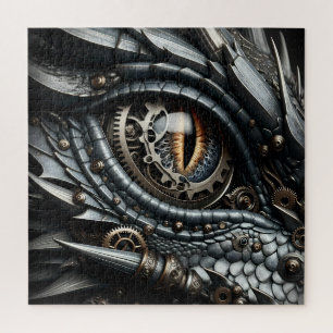 Steampunk Dragon Eye Close-up AI Art Legpuzzel