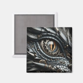 Steampunk Dragon Eye Close-up AI Art Magneet (Voorkant / Achterkant)