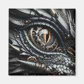 Steampunk Dragon Eye Close-up AI Art Magneet (Voorkant)