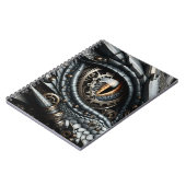 Steampunk Dragon Eye Close-up AI Art Notitieboek (Linkerzijde)