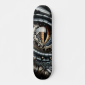 Steampunk Dragon Eye Close-up AI Art Persoonlijk Skateboard (Voorkant)