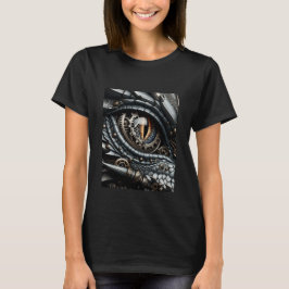 Steampunk Dragon Eye Close-up AI Art T-shirt