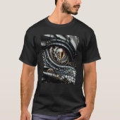 Steampunk Dragon Eye Close-up AI Art T-shirt (Voorkant)