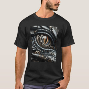 Steampunk Dragon Eye Close-up AI Art T-shirt