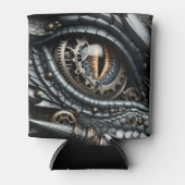 Steampunk Dragon Eye Closeup AI Art gepersonalisee Blikjeskoeler (Voorkant)