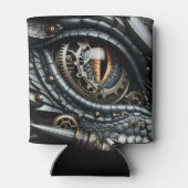 Steampunk Dragon Eye Closeup AI Art gepersonalisee Blikjeskoeler (Achterkant)
