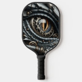 Steampunk Dragon Eye Closeup AI Art gepersonalisee Pickleball Paddle (Voorkant)