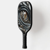 Steampunk Dragon Eye Closeup AI Art gepersonalisee Pickleball Paddle (Links)