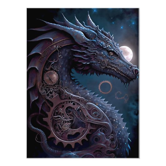 Steampunk Dragon Foto Afdruk (Voorkant)